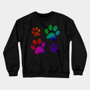 Colorful Dog Pawprint Stencil, Dog Gifts for People Crewneck Sweatshirt